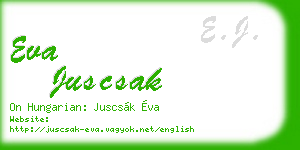 eva juscsak business card